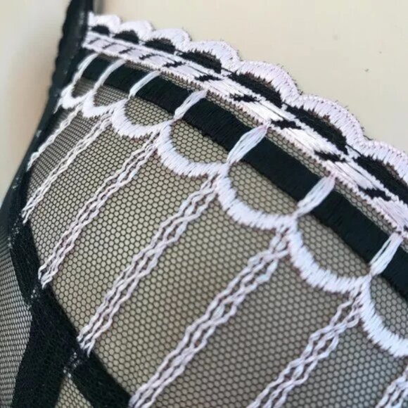 Freya Arabella Sheer Plunge Bra Black Full Bust Support 34DD - Picture 7 of 16